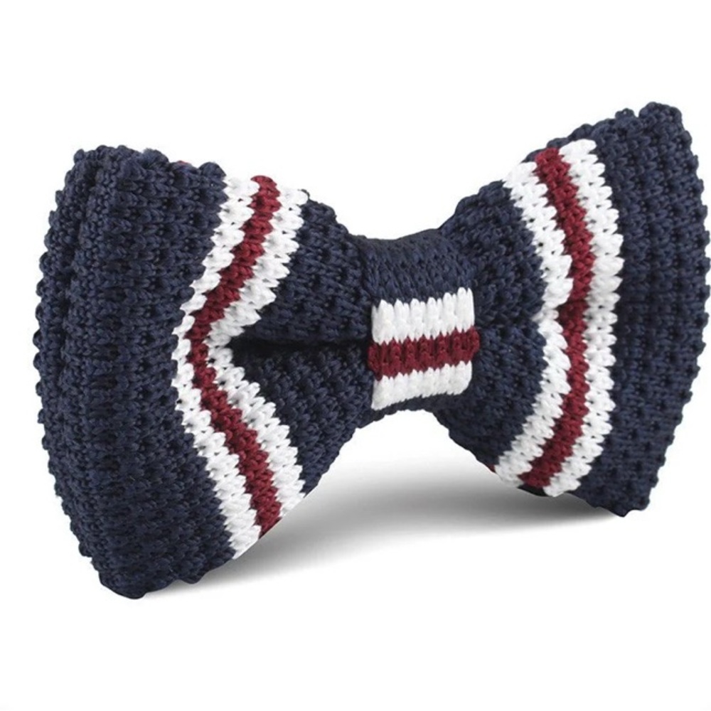 OTAA Dark American Navy Blue Knitted Bow Tie NWT Men’s